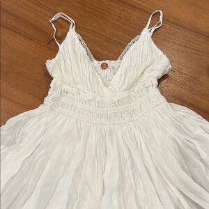 free people intimately White  Dress with Lace Trim